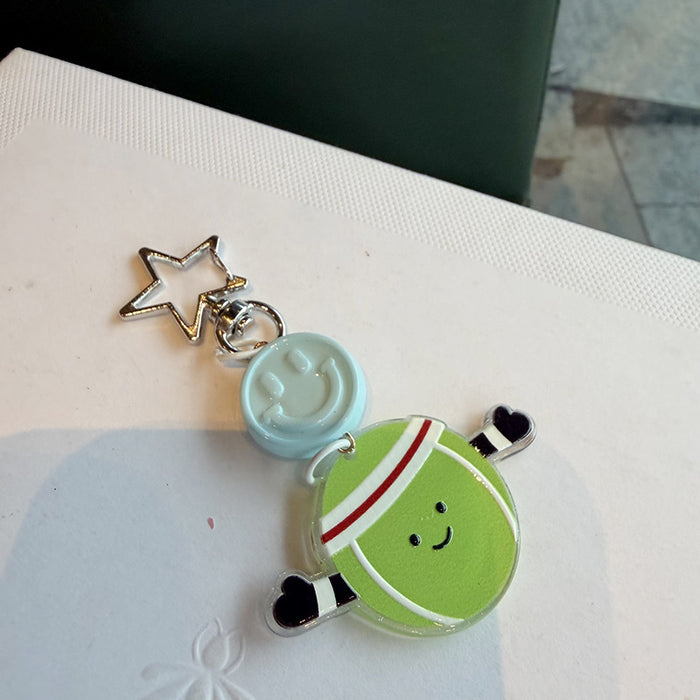 Wholesale Cartoon smiley face ball star keychain