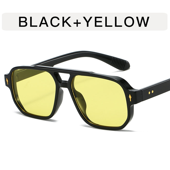 Wholesale Double beam sunglasses, personalized arrow shaped sunglasses, large frame sunglasses, sunscreen, fashionable and high-end glasses