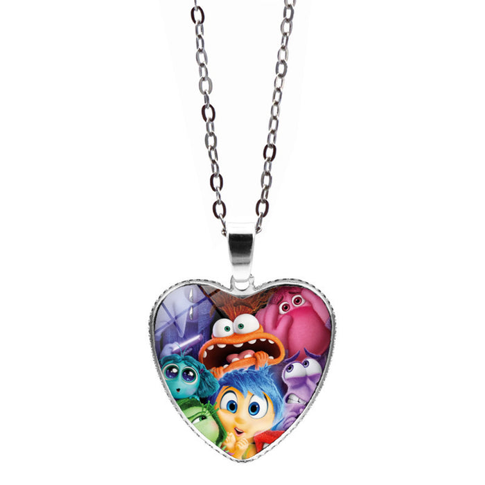 Wholesale Anime Inside Out Love Necklace Jewelry Girl Gift Inside Out 2 Heart Pendant Sweater Chain JDC-NE-JY005