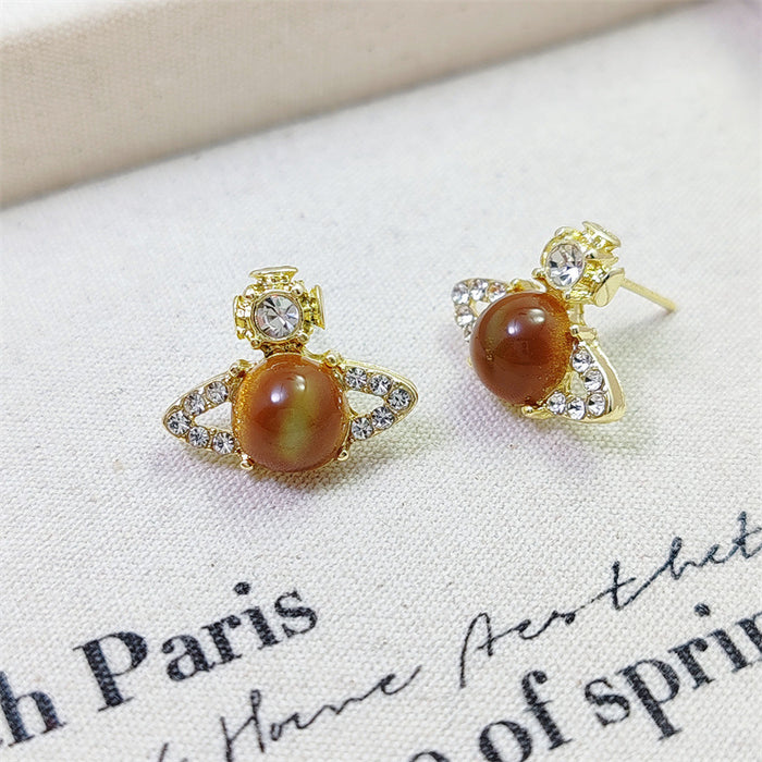 Wholesale Earrings Devil's Eye Light Luxury Sparkling Diamond Earrings, niche design