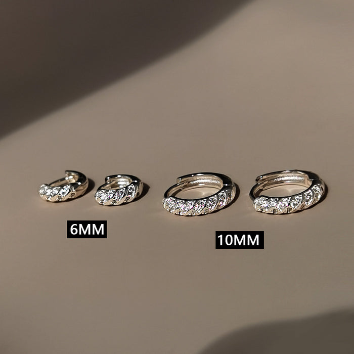 Wholesale Full Diamond Earrings with Non Removable Earrings, Light Luxury and High Grade Earrings, Women's Pure Silver Earrings with Nourishing Holes and Earrings