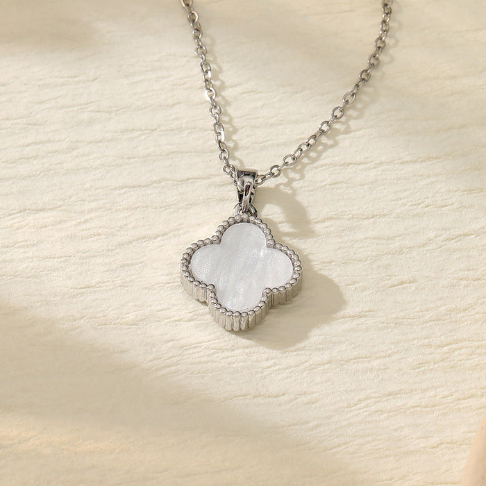 Wholesale four-leaf clover titanium steel necklace women's choker necklace