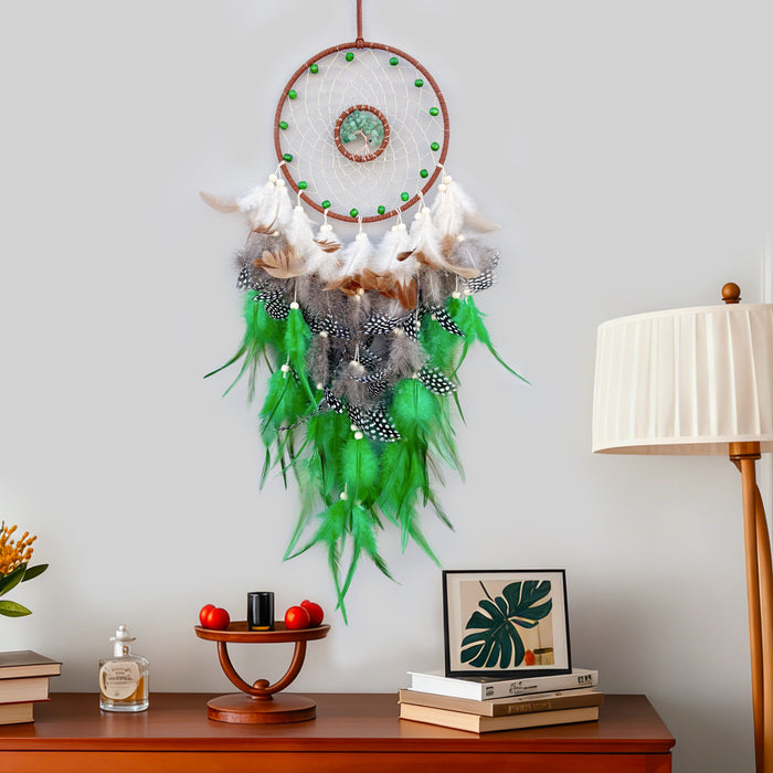 Wholesale Crystal Feather Dreamcatcher Handmade Tree of Life Room Decor MOQ≥2