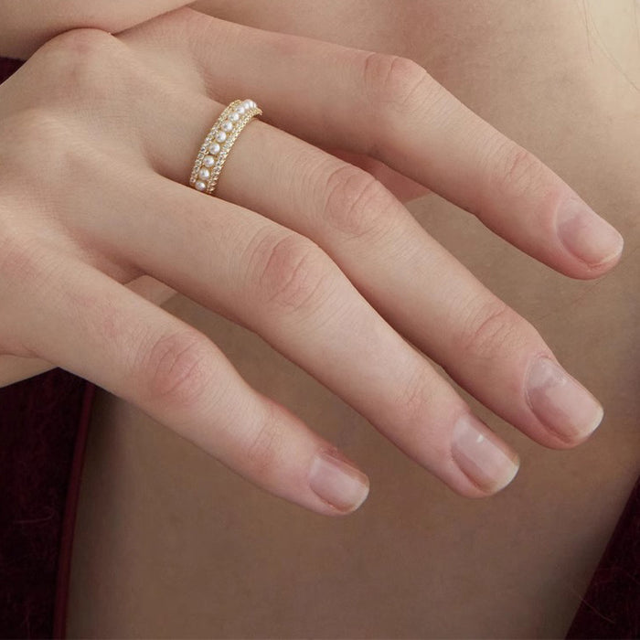 Wholesale Pearl ring, niche opening index finger ring, high-end temperament, simple and fashionable index finger ring