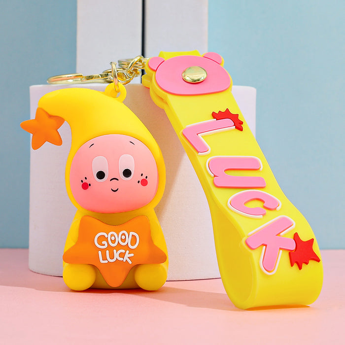 Wholesale Creative and cute cartoon yellow little man keychain