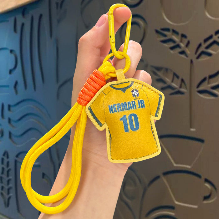 Wholesale Soccer Jersey Leather Keychain Bag Charm Gift for Fans