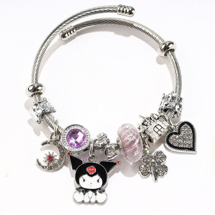 Wholesale Bracelet Bracelet Large Hole Beads DIY Bracelet Cartoon Hello Cat Kitty Cat Kuromi Sanrio Bracelet JDC-BT-Luman005