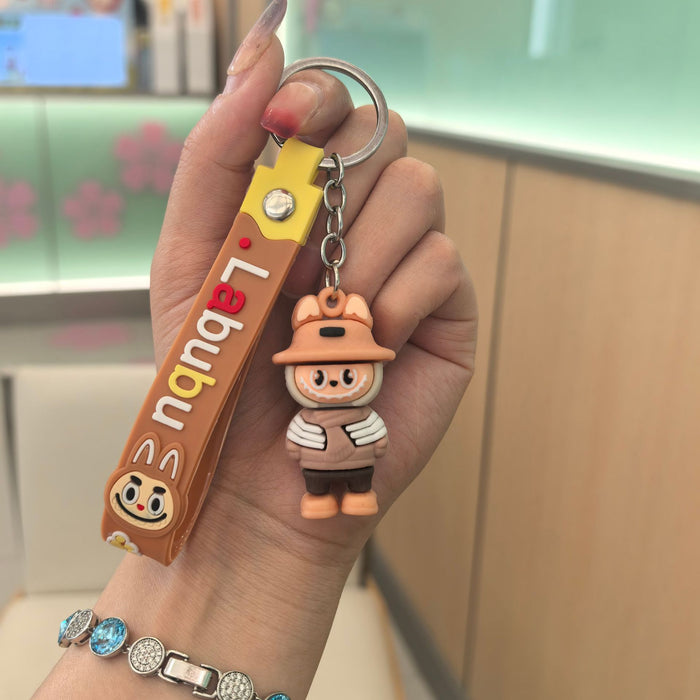 Wholesale Cartoon soft rubber cap little sheep keychain pendant blind box trendy cool series ground push gift ornaments