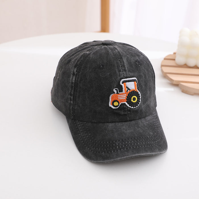 Wholesale Children' s Washable Retro Excavator Cartoon Baseball Hat