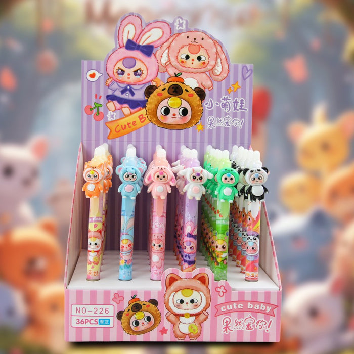 Wholesale 36pcs 0.5mm Erasable Press-Type Pen for Elementary Students