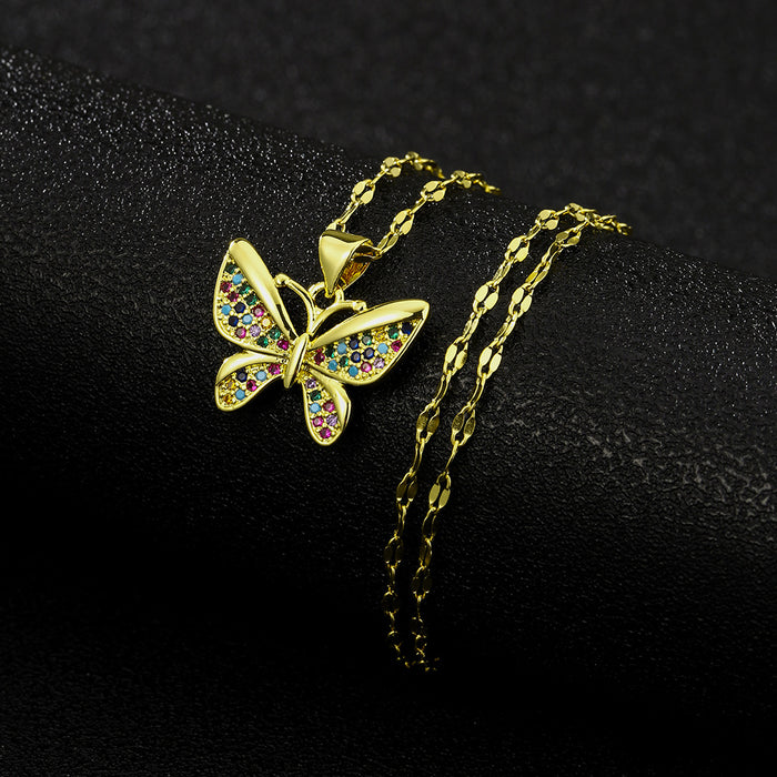 Wholesale Butterfly Stainless Steel Necklace JDC-NE-Yuti005