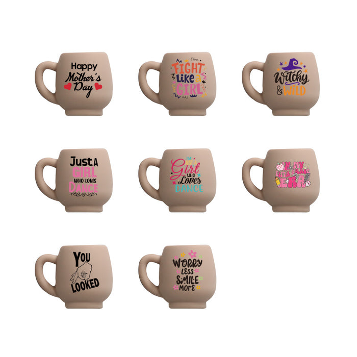 Wholesale 10PCS Mug Silicone Printing Focal Beads JDC-BDS-JZC004