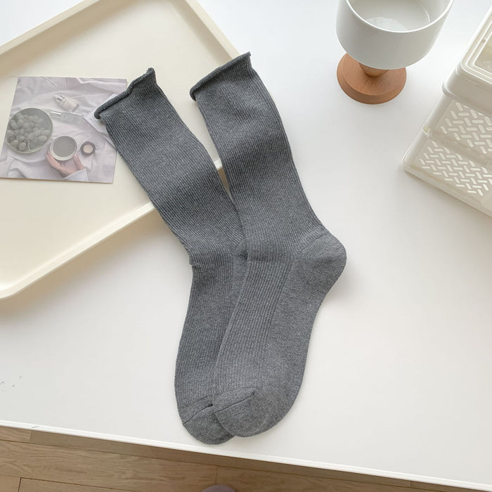 Wholesale Curled edge socks, mid tube socks, long tube socks, stacked socks