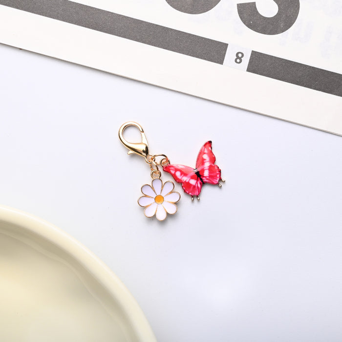 Wholesale Colorful enamel butterfly and  keychains