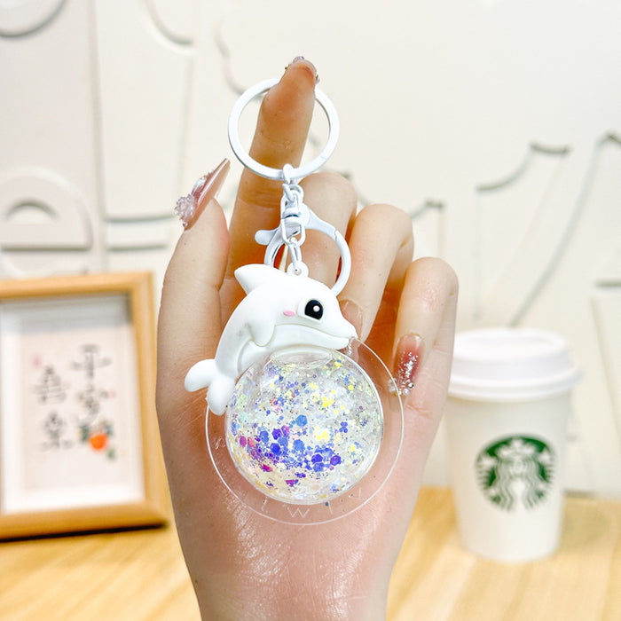 Wholesale Cute Bubble Bead Dolphin Keychain Cartoon Dolphin 3D Doll Car Bag