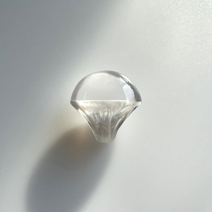 Wholesale Color glazed exaggerated light luxury resin ring, oil dripping enamel colorful ring, transparent outer and glazed inner hand jewelry