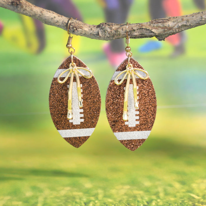 Wholesale Grete sy sequin bow earrings women' s sports style rugby earrings niche design earrings trend