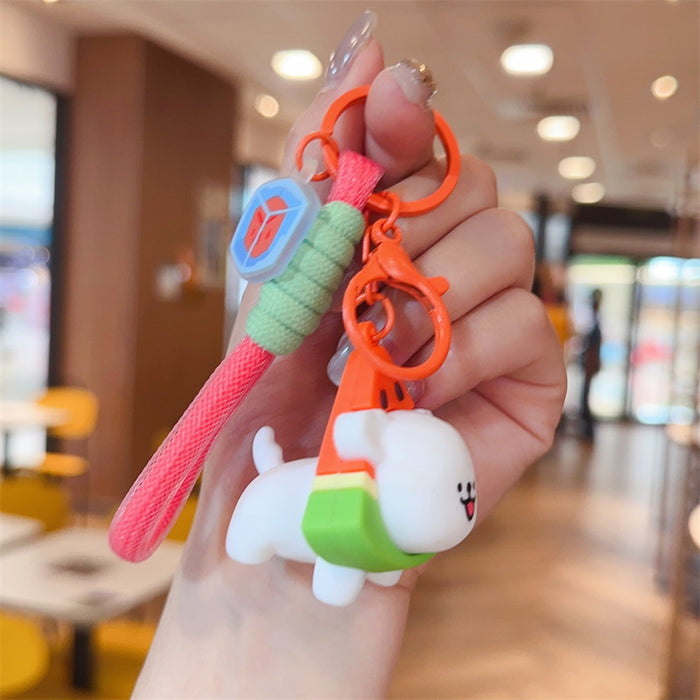 Wholesale Cute puppy keychain cartoon puppy schoolbag hanging price car keychain claw machine small gift
