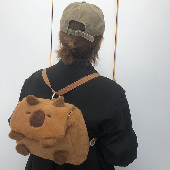 Wholesale Plush Bag Cartoon Flip Single Shoulder Crossbody Double Back Women's Children's Student Schoolbag Grasping Doll