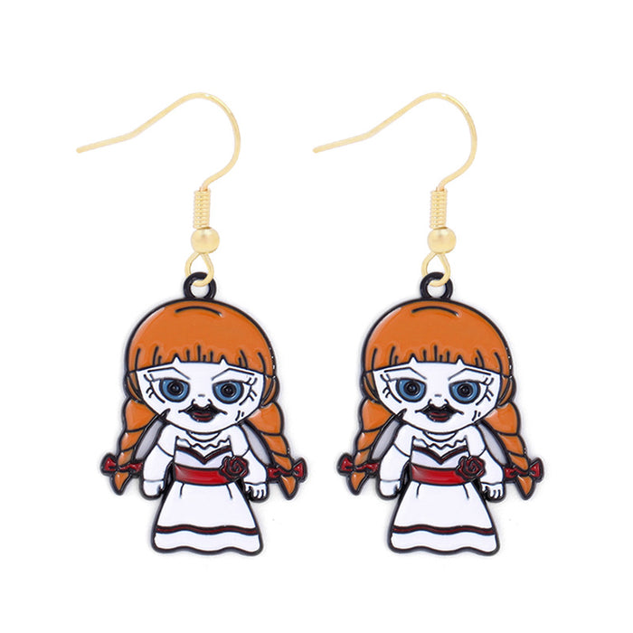 Wholesale Halloween Series Skull Pumpkin Zinc Alloy Earrings JDC-ES-BinL008