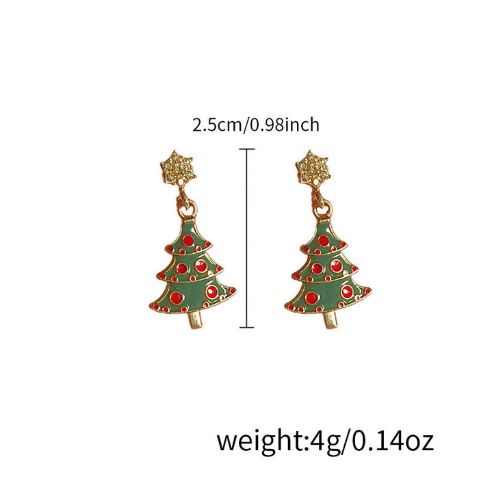 Wholesale Christmas tree-shaped star earrings