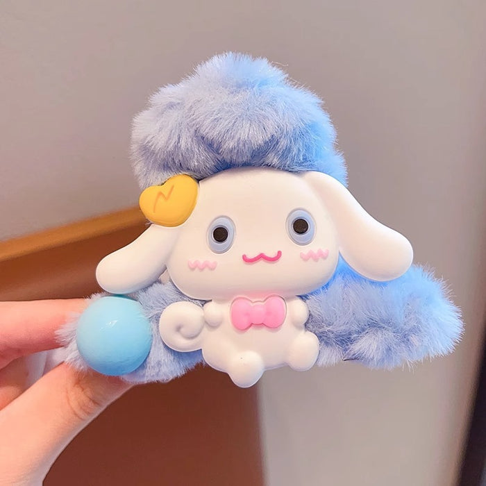 Wholesale Large plush claw clip,  brown color