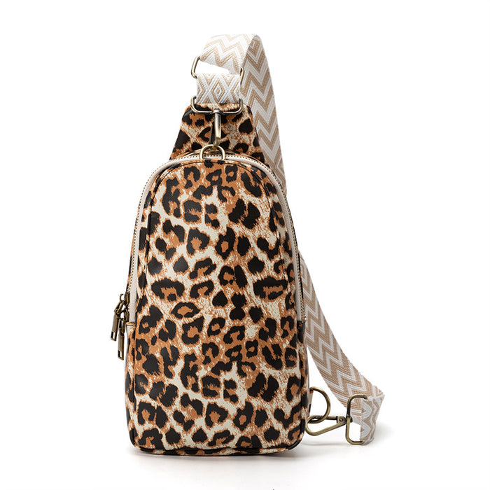 Wholesale Leopard print crossbody bag for women chest retro print waist bag shoulder bag