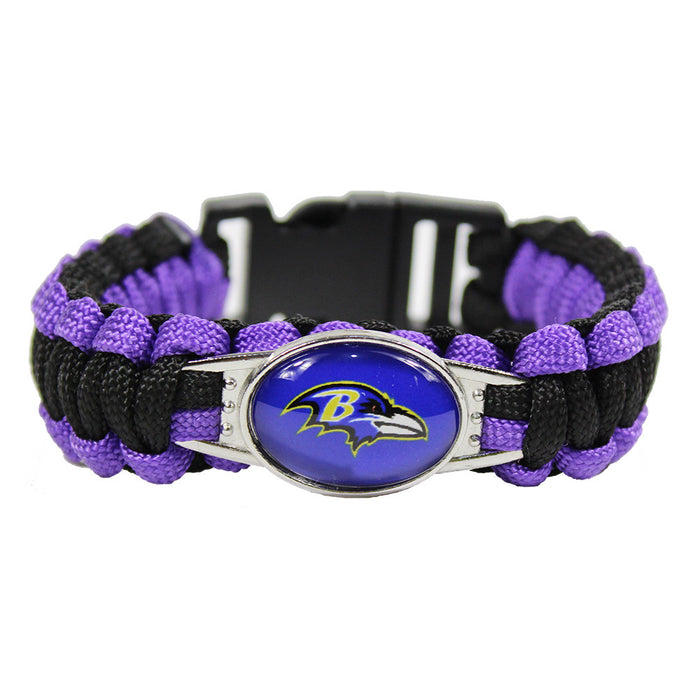 Wholesale  Football Team Woven Bracelet Outdoor Lifesaving Bracelet