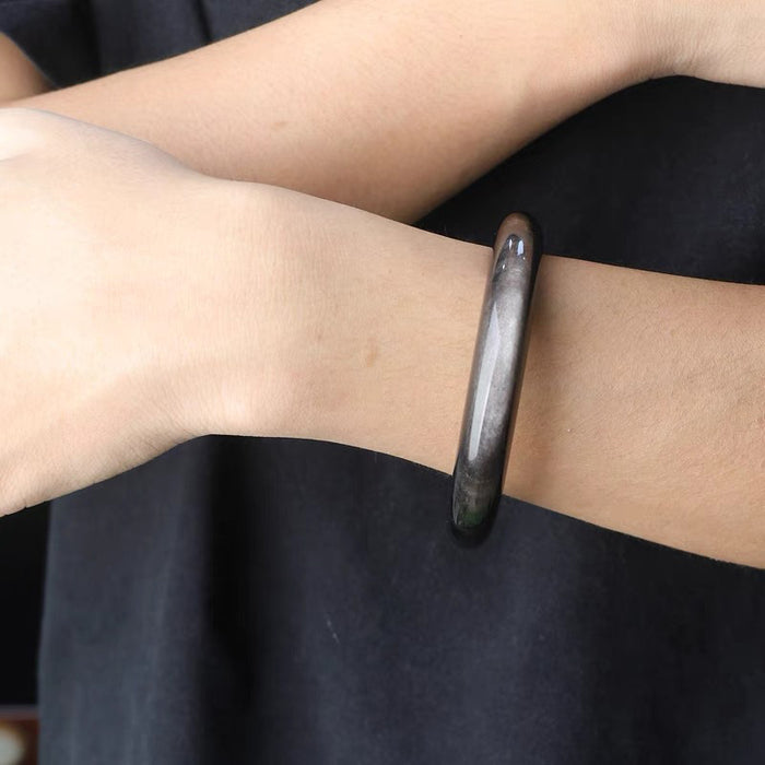 Wholesale Natural silver obsidian bracelet, obsidian raw mineral, gold obsidian bracelet style