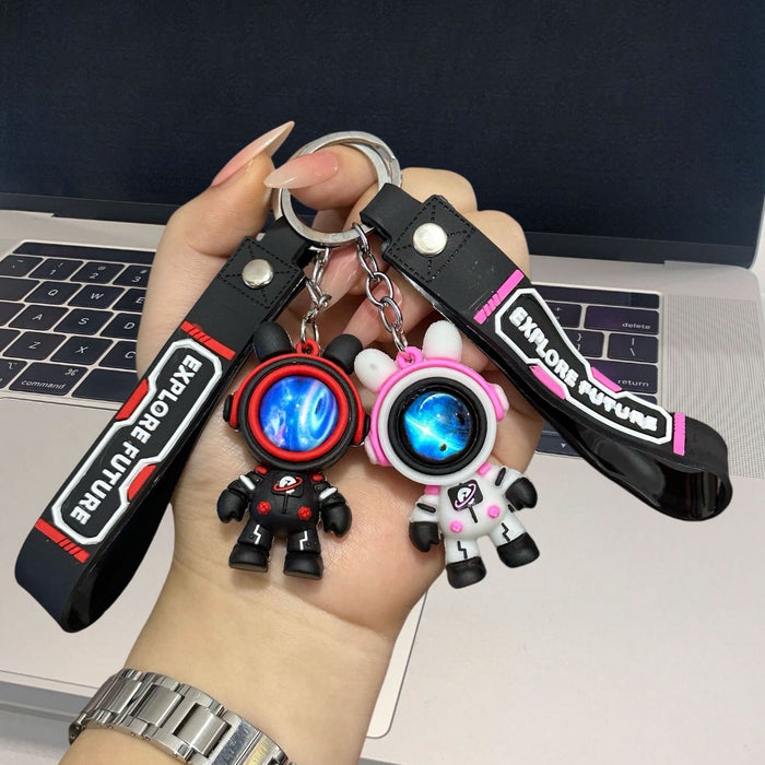 Wholesale Cartoon Star Rabbit Astronaut Keychain Couple Gift Bag Hanging Jewelry Creative Car Key Chain Pendant
