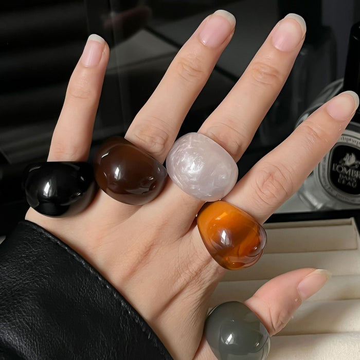 Wholesale Transparent  Resin Ring Women's  Finger Ring