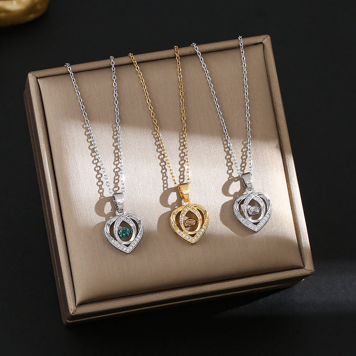 Wholesale Beating Heart Pendant Titanium Steel Necklace