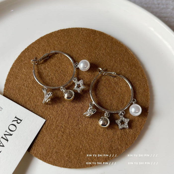 Wholesale Unique tassel earrings with a niche design circle, high-end and versatile earrings