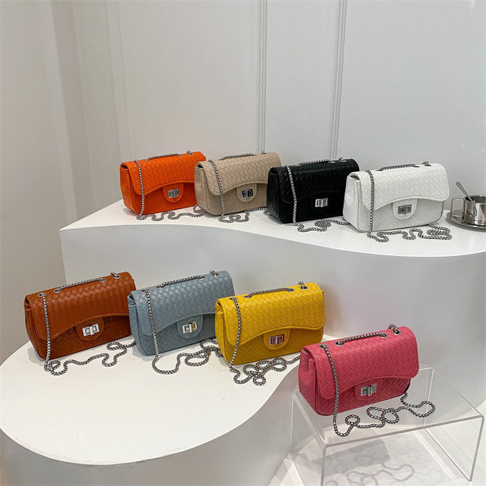 Wholesale Chain Textured Lock Crossbody Ladies Small Square Bag JDC-SD-HT023