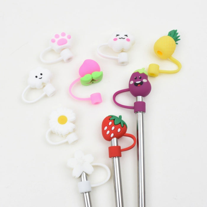 Wholesale 8mm Large Diameter Straw Cap Dropping PVC Straw Dust Cap Universal Straw Dust Stopper