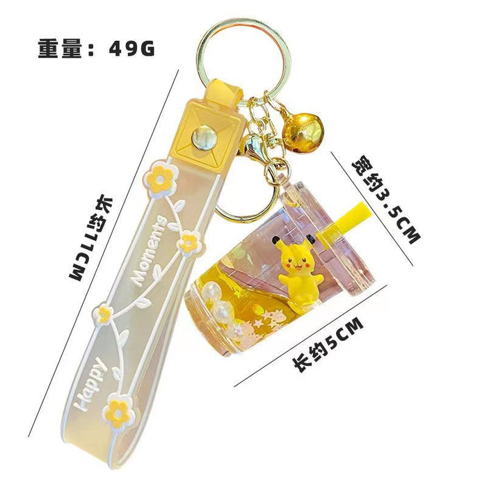 Wholesale  Crystal Floating Bottle Keychain Girl's Heart Cute Oil Pendant Pendant Creative Car KeyChain