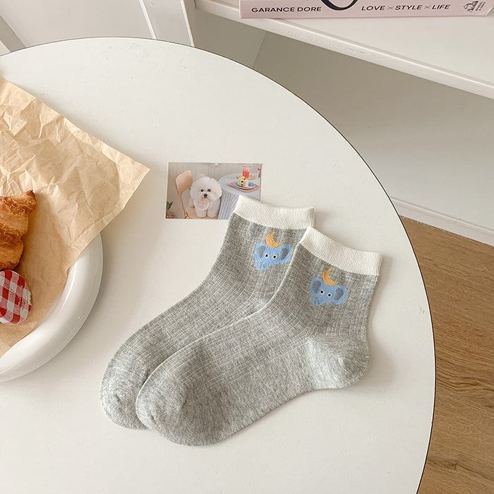 Wholesale Socks cartoon short tube socks thin, sweat absorbing boneless socks color blocked