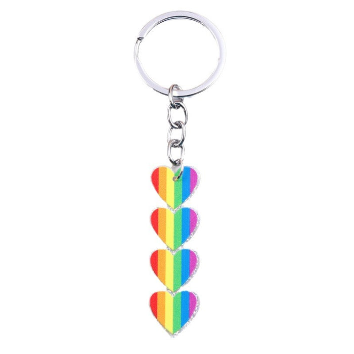 Wholesale Rainbow Love Acrylic Keychain JDC-KC-Duai002