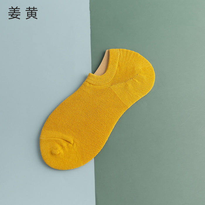 Wholesale Ship Socks Thin Short Socks Anti slip Shallow Mouth Invisible Socks Breathable Pure Cotton Mesh Socks