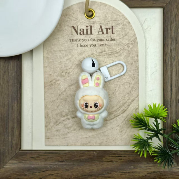 Wholesale flocked bell resin accessory Keychains