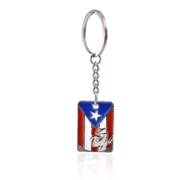 Wholesale Puerto Rican Color Dripping Oil Zinc Alloy Keychain JDC-KC-TianG029