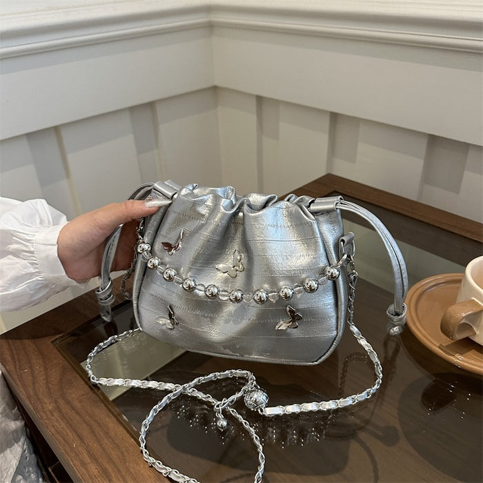 Wholesale Butterfly Pleated Drawstring Shoulder Bag JDC-SD-GeC017