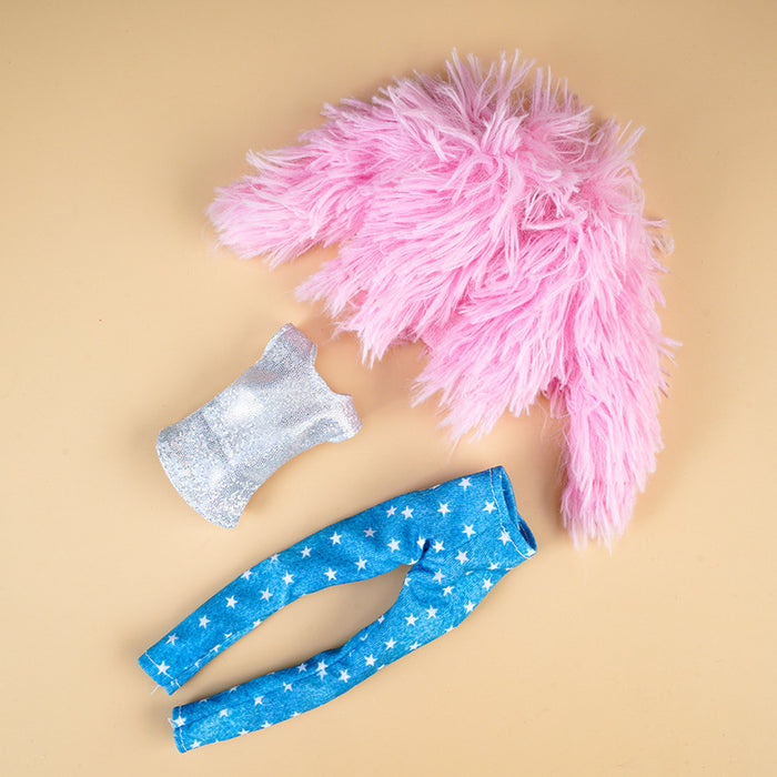 Wholesale Doll clothes plush vest coat skirt suit