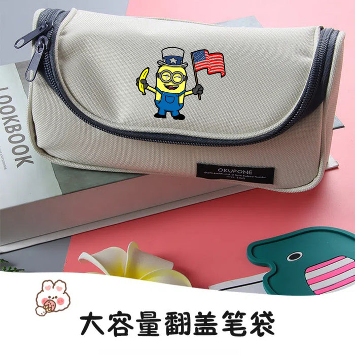 Wholesale Cartoon Print Pencil Case Cute Flip Cover Pencil Case JDC-PB-Qiqiang001