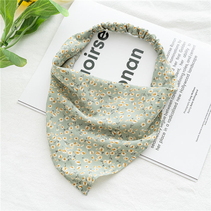 Wholesale band headscarf women's thin floral cloth triangle scarf hair accessories batch
