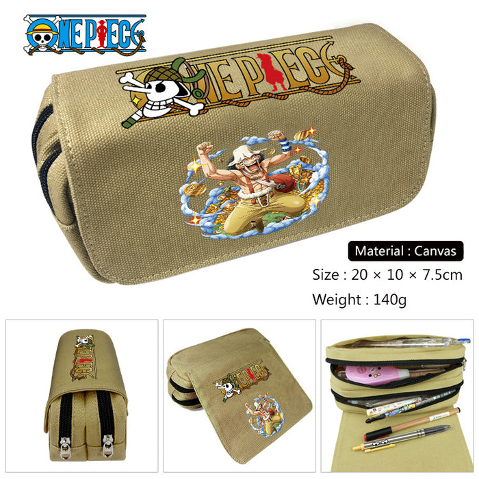 Wholesale Anime Canvas Pencil Case Multifunctional School Stationery Pouch For Students