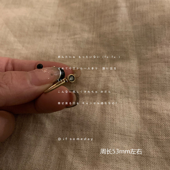 Wholesale Vintage vintage agate ring for women, niche, light luxury, high-end, unique opening index finger ring