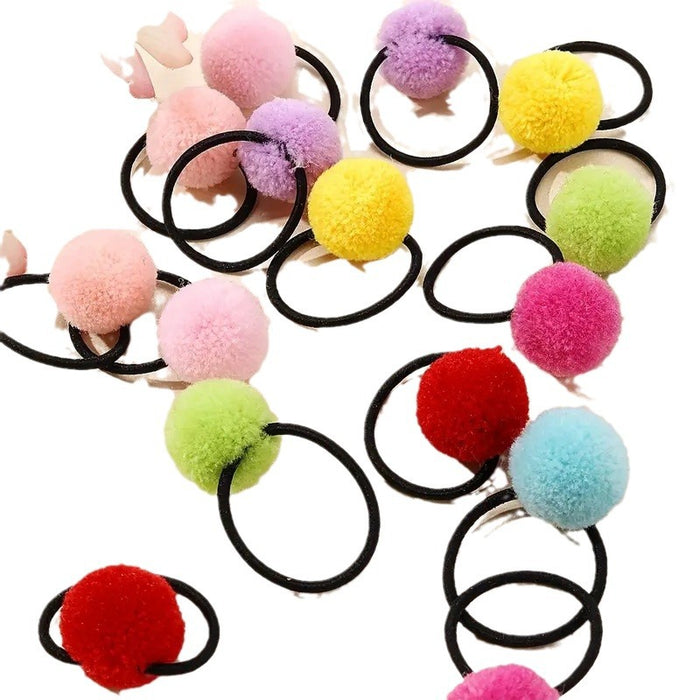 Wholesale Children's Cute Hair Ball Hair Ring Small Rubber Band JDC-HS-Zhenr003