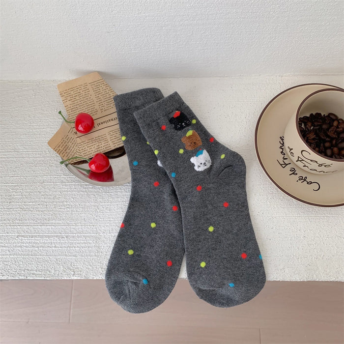 Wholesale Cute socks, mid length socks, long socks, cartoon polka dot socks, short socks