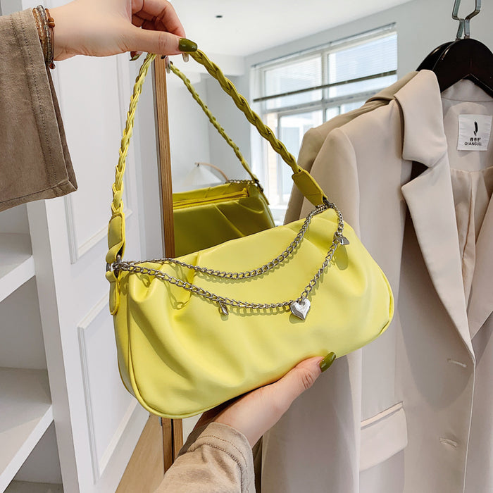 Wholesale Cloud niche design, pleated shoulder bag, crossbody, high-end feel, chain woven handbag